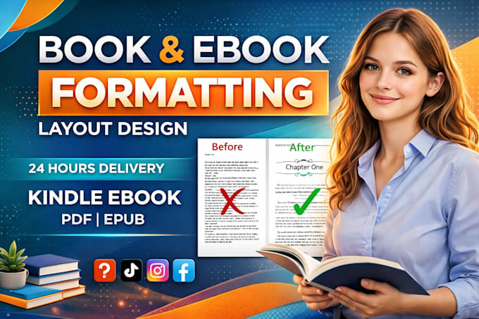do kdp book formatting interior layout print book typesetting ebook cover design