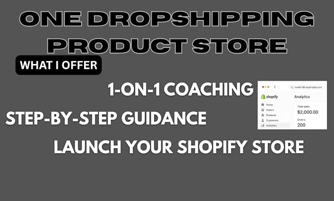 create a shopify one product store, dropshipping store