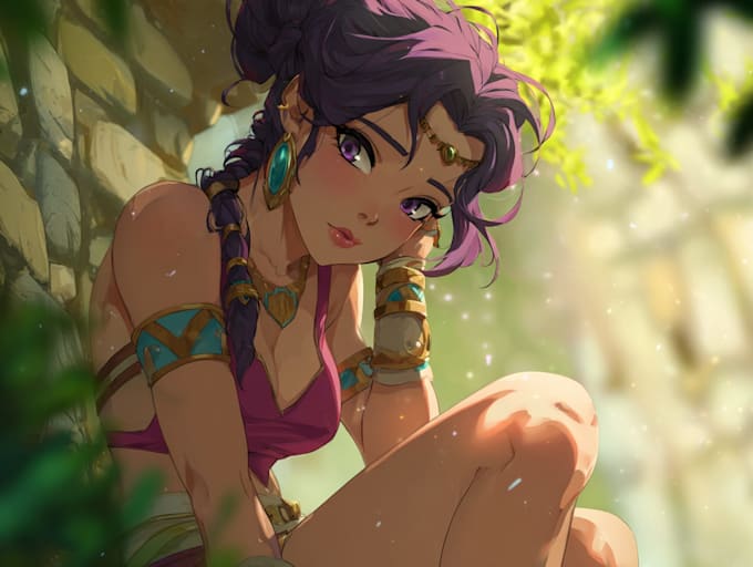 create original anime character sheet or reference for
