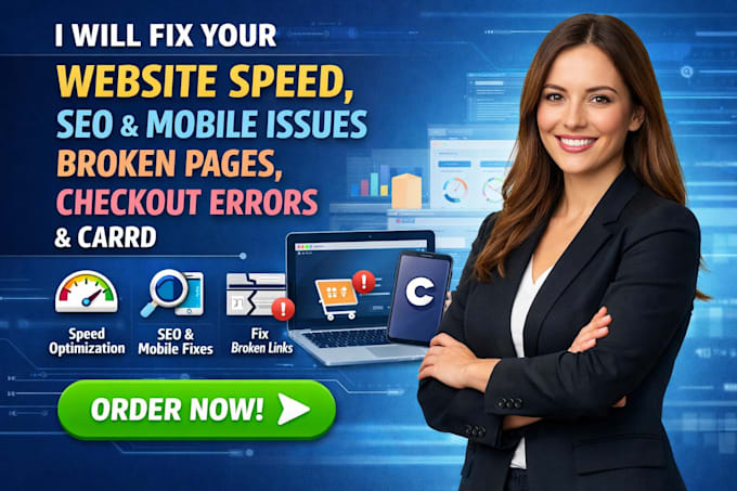 fix your website speed SEO mobile issues broken pages checkout errors