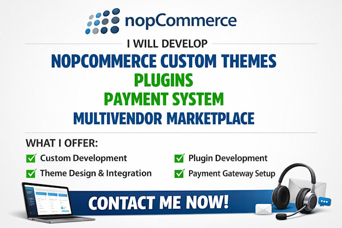 develop nopcommerce custom themes plugins payment system multivendor marketplace