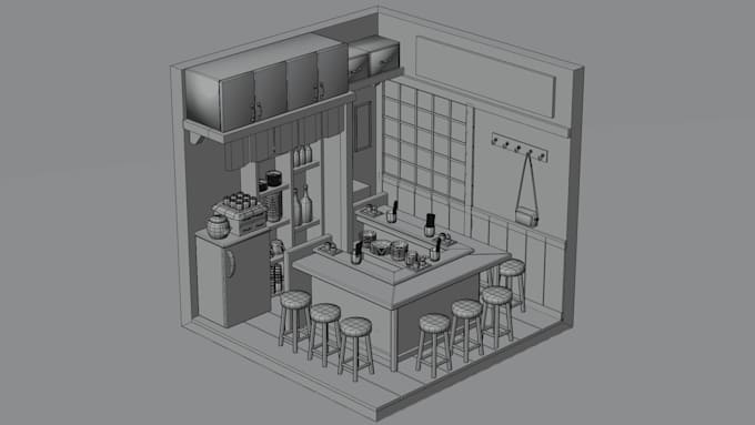 make a 3d room, scene, enviroment, in blender
