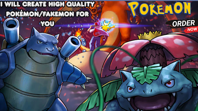 Draw custom pokemon or fakemon art, and pokemon trainer anime, pixel ...