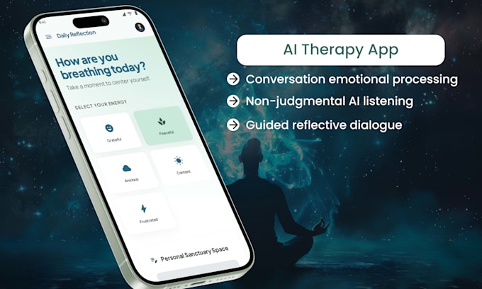 develop an ai therapy app like lovon and wysa for talking it out