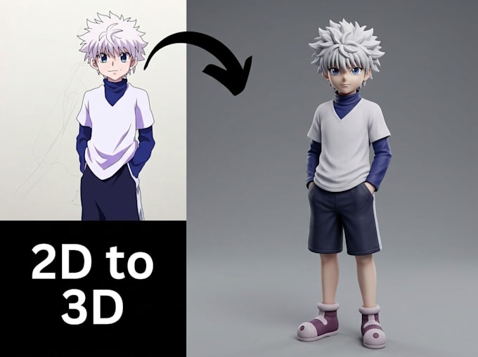 Convert 2d to 3d model from sketch image logo drawing stl file for 3d ...