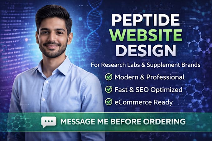 design peptide website for research and supplement brands pro