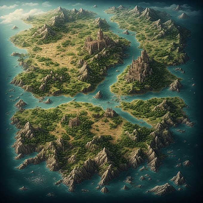 Create a high quality detailed fantasy map for dnd and fiction by ...