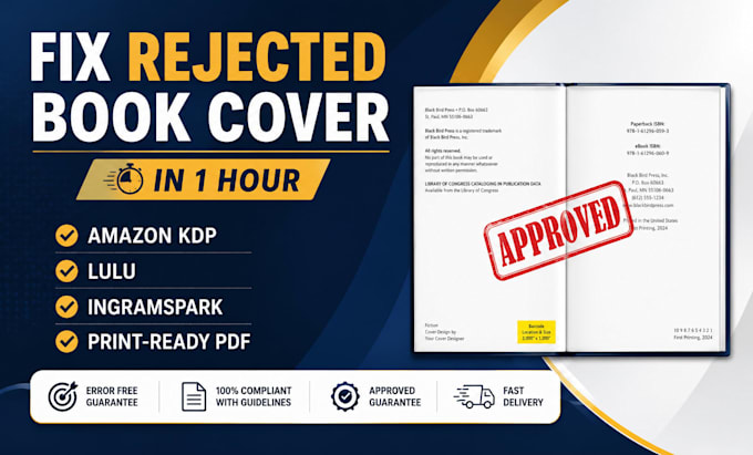 fix rejected KDP or ingramspark book cover errors fast