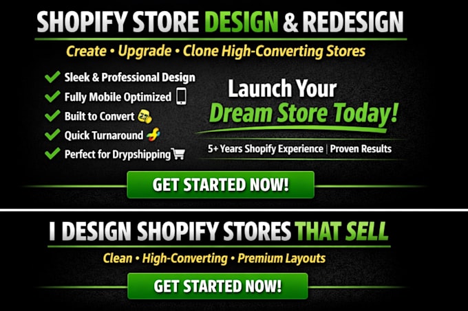 Create a high converting shopify store design or redesign by ...