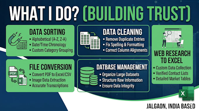 do professional ms excel data entry, sorting, and cleaning