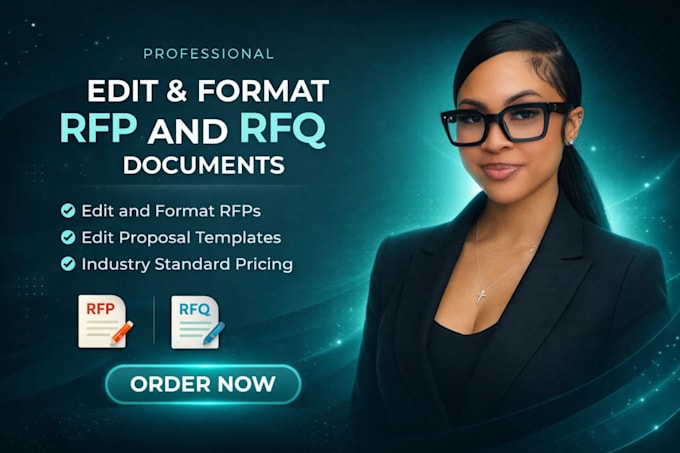 edit and format rfp, edit proposal templates, industry standard pricing, rfq