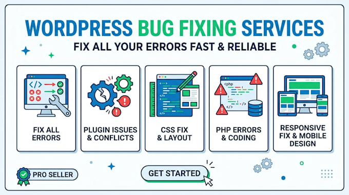 fix wordpress errors, debug code bugs, and resolve issues