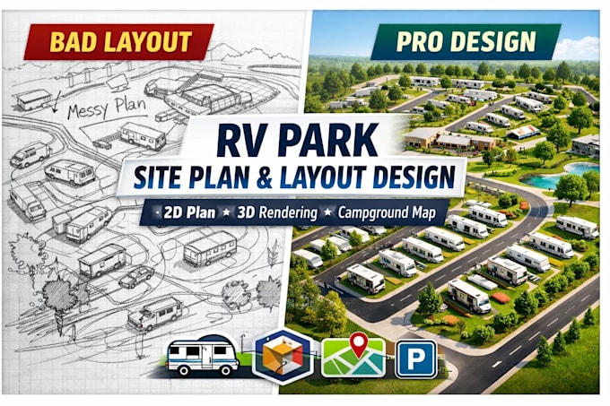 Nice Rv Park Layout Design rv park site plan with 3d layout for perfect space use by ...