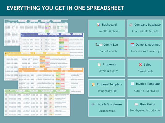 sell CRM spreadsheet clients and sales tracker google sheets or excel