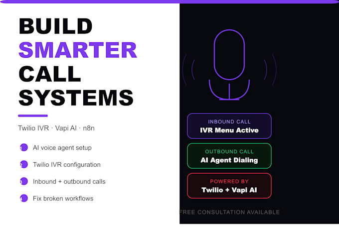 Build twilio ivr ai voice agent, inbound outbound calling system, n8n ...