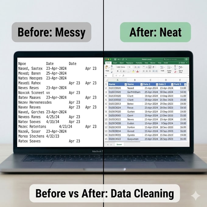 do excel data cleaning and data formatting