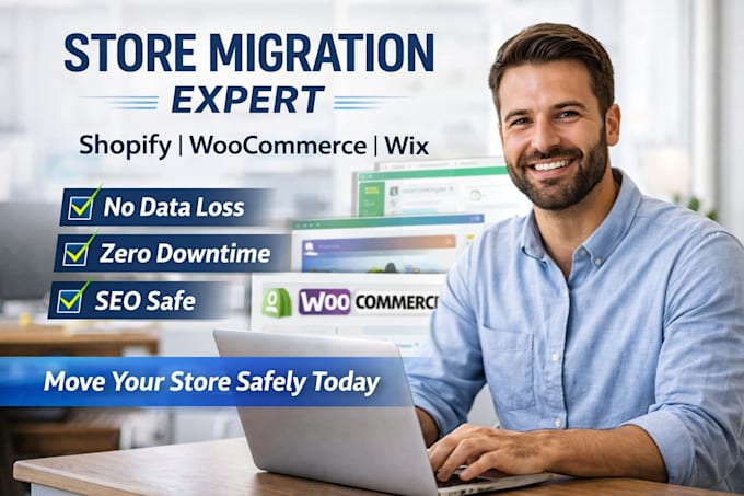 shopify woocommerce wordpress ecommerce website migration with no data loss