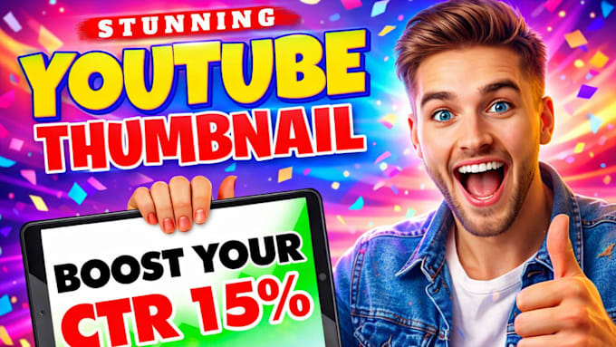 design eye catching youtube thumbnail for high CTR fast