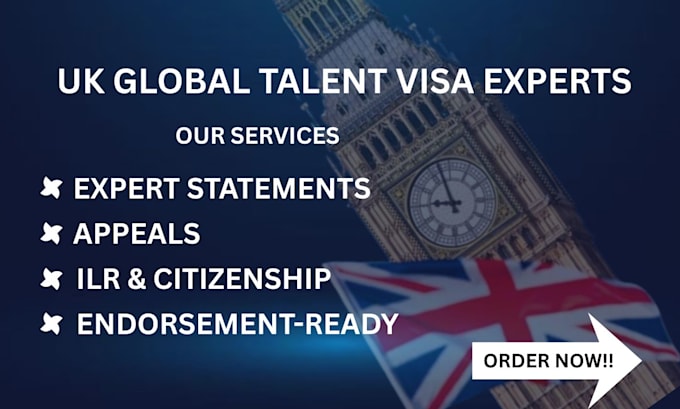 write expert statements for global talent visa and apppeals