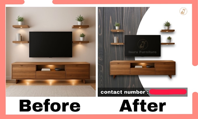 professionally edit furniture product photos add backgrounds