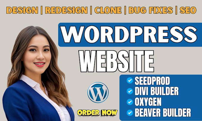 design wordpress website with elementor pro, divi beaver builder, oxygen, bricks