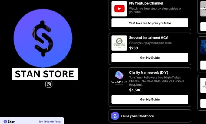 setup and design stan store, upload digital products for your stan store, ebook