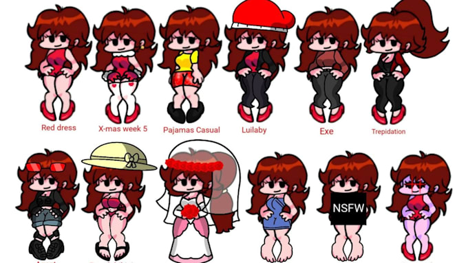 Design and animate your oc sprite sheet for friday night funkin mod fnf ...