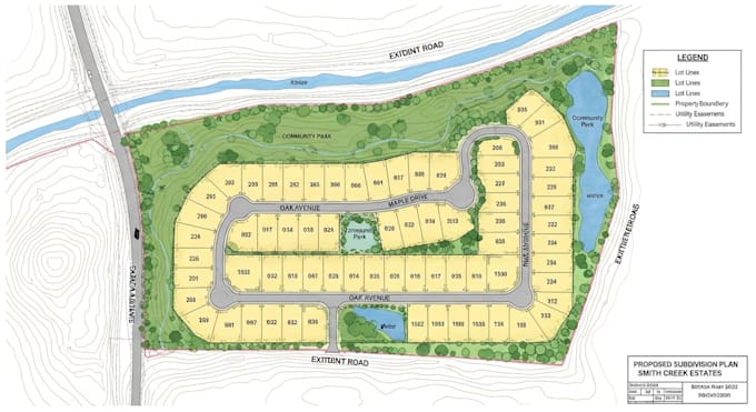 Render map illustration or site plan, rv park, subdivision campground ...