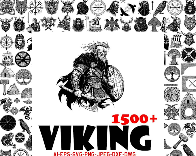 design custom vintage viking warrior logo