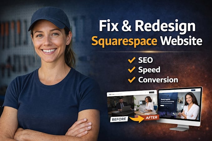 redesign your squarespace website, fix SEO and optimize for speed and conversion