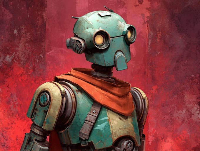 create stunning futuristic robot character art