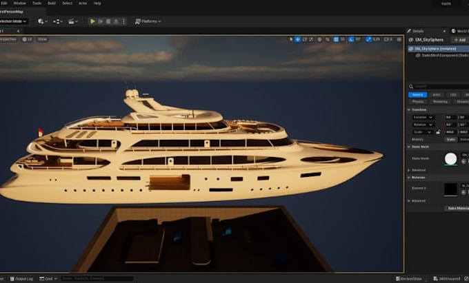 create realistic 3d yacht model 3d ship model for rendering animation and ads