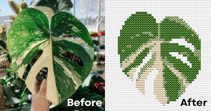 turn your idea or image into a simple cross stitch pattern