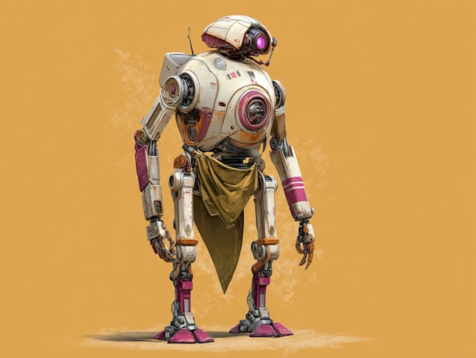 create stunning futuristic robot character art