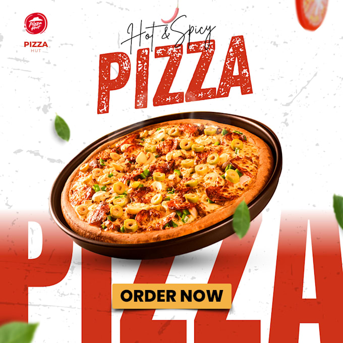 design creative food and pizza social media posts
