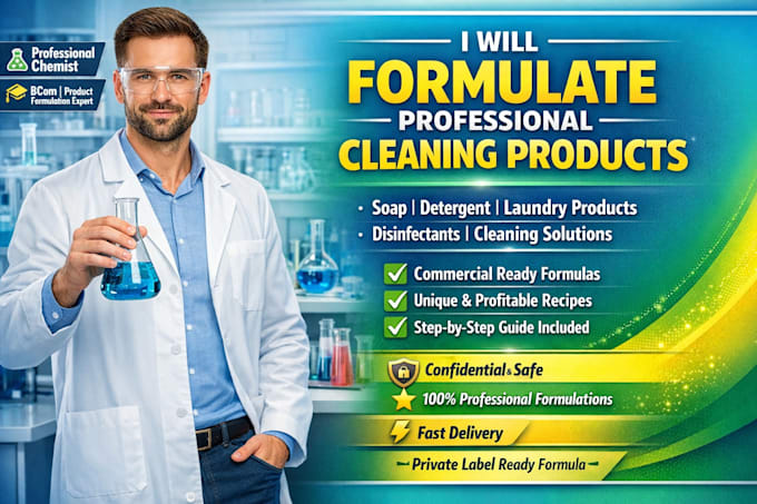 formulate soap, detergent, laundry and cleaning products as a chemist