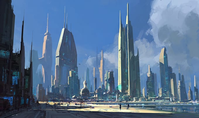 create a stunning cyberpunk city digital illustration