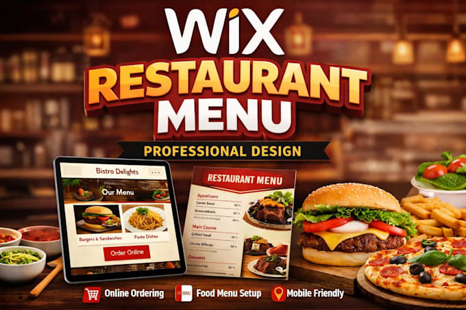 design wix restaurant website menu data entry doordash clover menu uber eats