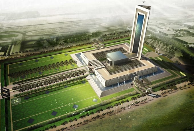 retouch commercial building,cgi data center,render landscape layout, walkthrough