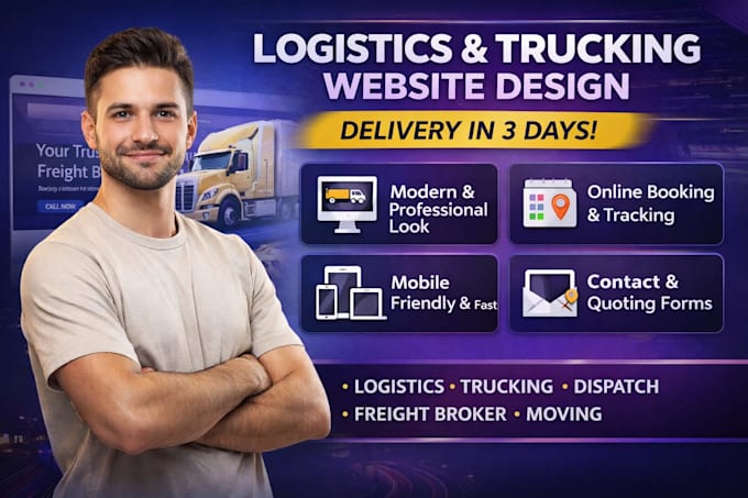 create logistics website, trucking, dispatch, freight broker, moving website