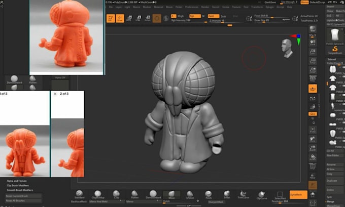 convert 2d image to 3d model, sculpt 3d model from image, stl file for printing