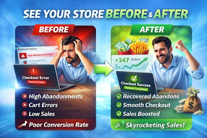 fix your shopify store conversion and shopify checkout issues within 24 hours