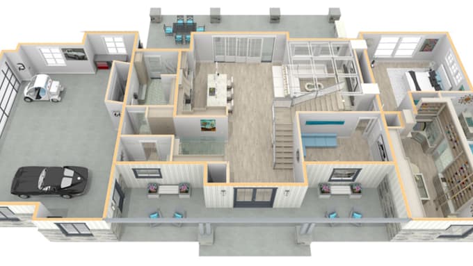 do functional space planning and room layout on floorplan and other project