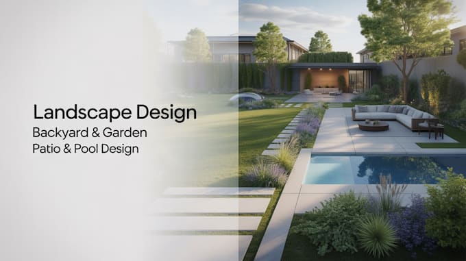 landscape, backyard, front yard, patio, garden and pool