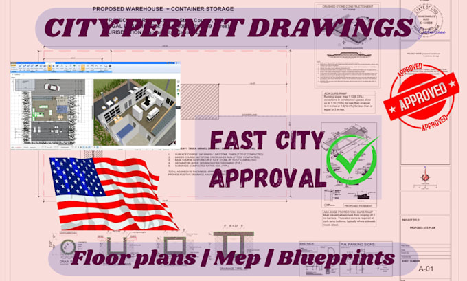 Do city permit drawings, architectural floor plans, mep drawings ...