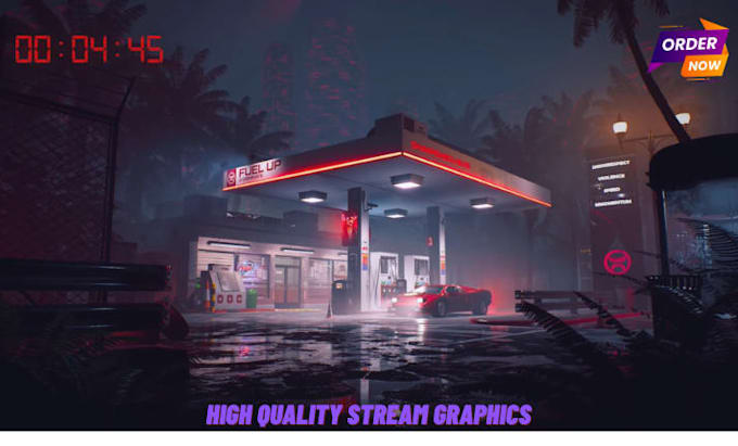 design professional starting soon screen, stream overlay, and twitch graphics