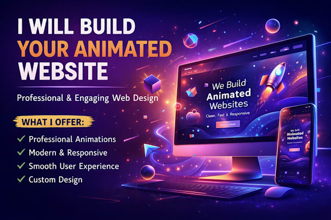 design an animated modern responsive website