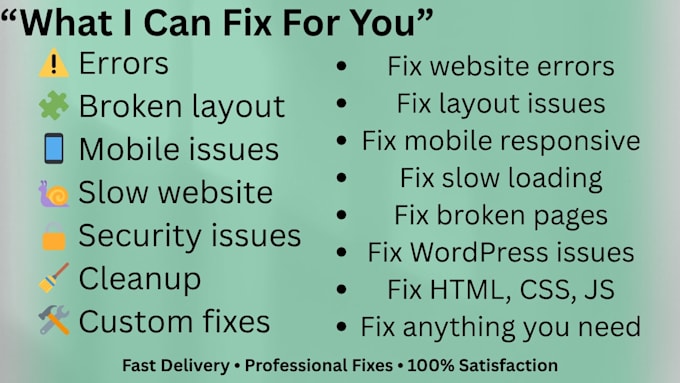 fix wordpress bugs, error, and broken layouts