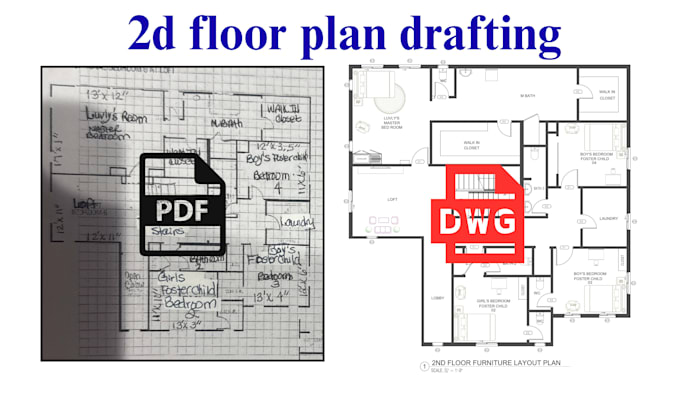 do autocad 2d floor plan drafting and PDF to cad conversion