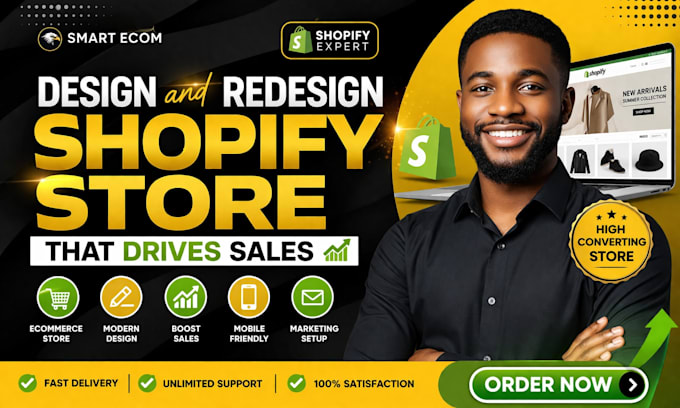 design redesign shopify ecommerce dropshipping store sales